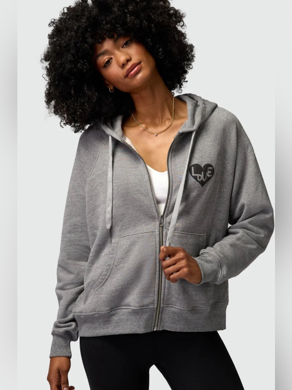 Spiritual Gangster Heart Everyday Zip Hoodie in Size Small